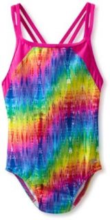 Speedo Girls 7 16 Rainbow Mist Crossback One Piece Swimsuit, Multi, 16 Fashion One Piece Swimsuits Clothing
