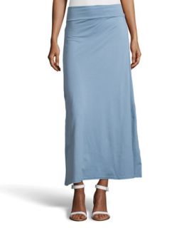 Tidal Foldover A Line Maxi Skirt, Blue