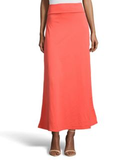 Tidal Fold Over A Line Maxi Skirt, Coral