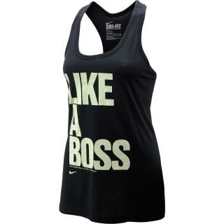 NIKE Womens Like A Boss Tank Top   Size XS/Extra Small, Black/volt