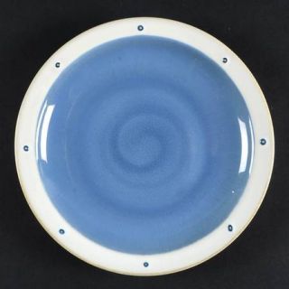 Sango Newport Blue Salad Plate, Fine China Dinnerware   Blue Center,Cream Rim,Do