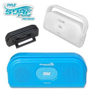 Pyle PBTW20BL Surf Sound 2 In 1 Waterproof Bluetooth Shower Speaker and  Call Answering Microphone, Blue  Players & Accessories