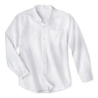 Cherokee Boys School Uniform Long Sleeve Oxford Shirt   True White M