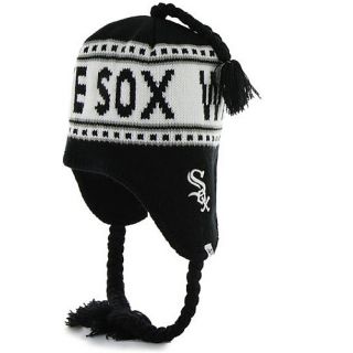 47 BRAND Mens Chicago White Sox Black Montreux Tassled Knit Hat   Size