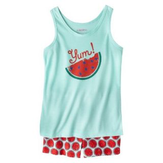 Xhilaration Girls 2 Piece Watermelon Tank Top and Short Pajama Set   Aqua S