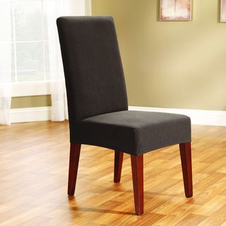 Sure Fit Chocolate Chip Stretch Honeycomb Short Dining Chair Cover