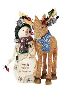 The Birchhearts by Pavilion Snowman with Moose Figurine, 5 1/4 Inch   Collectible Figurines