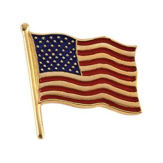Jewelryweb 14k American Flag Lapel Pin