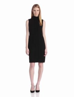 Calvin Klein Women's Sleeveless Turtle Neck Dress, Black, X Large