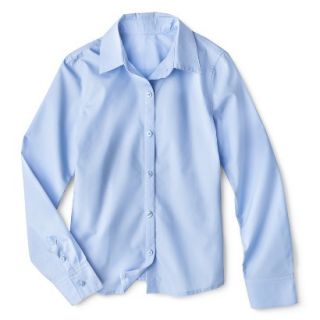Cherokee Girls School Uniform Long Sleeve Blouse   Soft Blue XL
