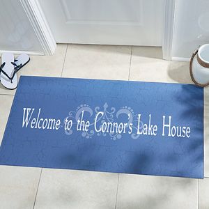 Our Family Getaway Personalized Doormat  Oversized
