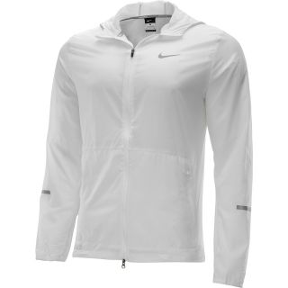 NIKE Mens Hurricane Full Zip Running Jacket   Size Xl, White/white/silver