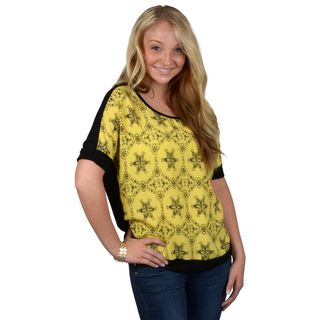 Journee Collection Womens Woven Print Top