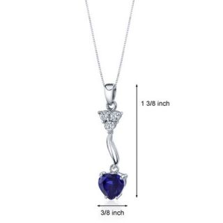 Oravo Glamorous Love 2.50 Carats Heart Shape Blue Sapphire Pendant in