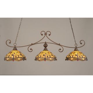 Toltec Lighting Curl 3 Light Kitchen Island Pendant