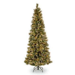National Tree Co. Glittery Bristle Pine 7 6 Green Slim Artificial