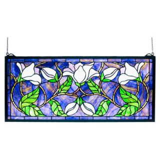 Meyda Tiffany Floral Spring Triptych Stained Glass Window
