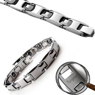 Men's Tungsten Carbide Magnetic Sport Golf Bracelet 8.25" Jewelry