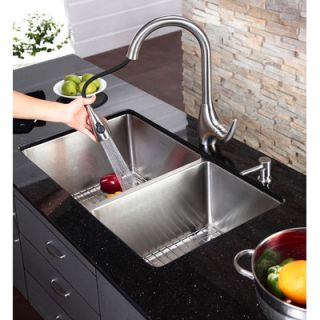 Kraus One Handle Single Hole Kitchen Faucet with Pull Down Spray Head