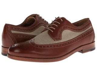 Johnston & Murphy Clayton Linen Wingtip Mens Lace Up Wing Tip Shoes (Brown)
