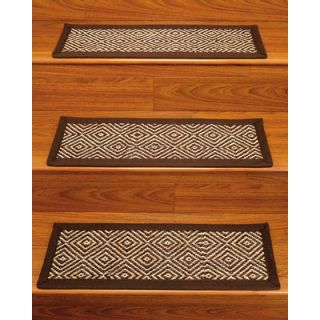 Natural Area Rugs Brio Brown / White Carpet Stair Tread (Set of 13)