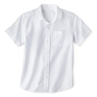 Cherokee Boys School Uniform Short Sleeve Oxford Shirt   True White L