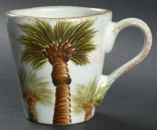 Tabletops Unlimited Baja Mug, Fine China Dinnerware   Palm Trees,Smooth,No Trim