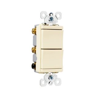 TradeMaster 15A120V Decorator Two Single Pole Switches in Brown