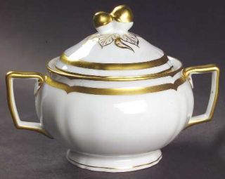 Raynaud Marie Antoinette Gold Sugar Bowl & Lid, Fine China Dinnerware   Gold Ban