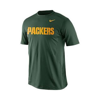 NIKE Mens Green Bay Packers Dri FIT Hypercool Speed Short Sleeve T Shirt  