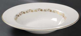 Royal Doulton Fairfax Large Rim Soup Bowl, Fine China Dinnerware   Gold Flowers