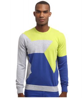 Bikkembergs L/S Colorblock Crewneck Sweater Mens Sweater (Gray)