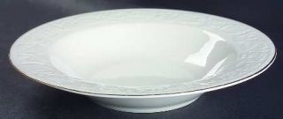 Retroneu Calais Rim Soup Bowl, Fine China Dinnerware   Embossed Scroll, Rope & L