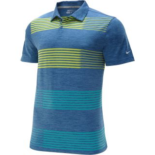 NIKE Mens Sport Pile Stripe Short Sleeve Golf Polo   Size 2xl, Military Blue