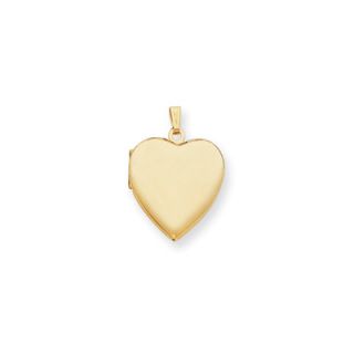 Jewelryweb Gold plated Polished Heart Locket Necklace   24 Inch