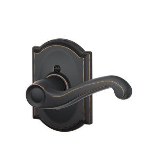 Schlage F170 FLA 716 CAM RH Camelot Collection Right Hand Flair Decorative Trim Lever, Aged Bronze   Door Levers  