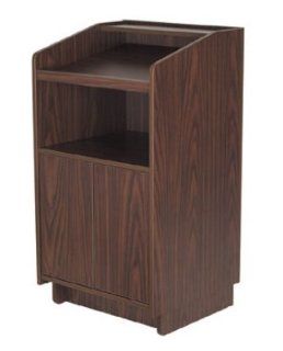 Royal Industries ROY 734 W 46 in Assembled Podium w/ Casters & Walnut Melamine Finish, Each  Lecterns 