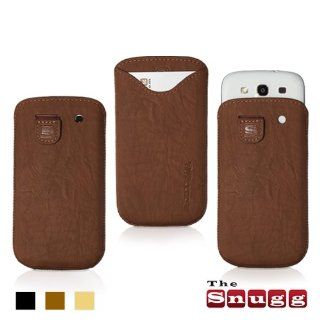Snugg Galaxy S3 Leather Case in 'Distressed' Brown   Pouch with Card Slot, Elastic Pull Strap and Premium Nubuck Fibre Interior for the Samsung Galaxy S3 Cell Phones & Accessories