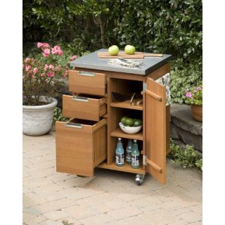 Home Styles Montego Bay Patio Kitchen Cart with Stainless Steel Top