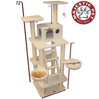 Majestic Pet Products 72 Bungalow Sherpa Cat Tree
