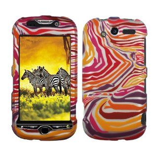 Rubberized Purple Orange Yellow Zebra Snap on Design Case Hard Case Skin Cover Faceplate for Htc Mytouch 2010 4g Cell Phones & Accessories