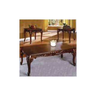 InRoom Designs Ornate 3 Piece Coffee Table Set