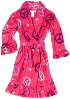 Komar Kids Girls 7 16 Peace And Heart Yummy Robe, Pink Print, 4/5 Bathrobes Clothing