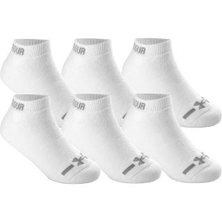 UNDER ARMOUR Youth Charged Cotton No Show Socks   6 Pack   Size Small, White
