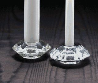 Biedermann Clear Glass Gem Pillar Candle Holders, Set of 12  