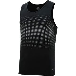 NIKE Mens Graphic Relay Running Tank   Size Xl, Black/reflective Silver