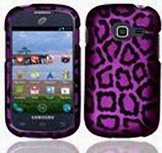 Purple Leopard Print Hard Cover Case for Samsung Galaxy Centura SCH S738C Straight Talk Cell Phones & Accessories