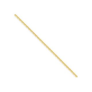 Jewelryweb 14k 1.65mm Solid Diamond Cut Cable Chain Anklet, 9