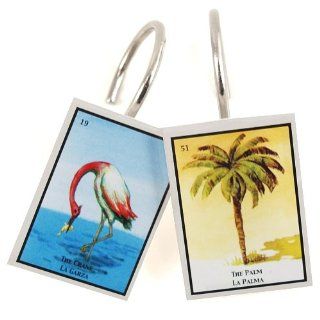 Loteria Game Shower Curtian Hooks Set of 12   Shower Curtain Decorative Hooks