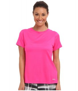 Fila Short Sleeve Crew Heather Tee Womens Short Sleeve Pullover (Pink)